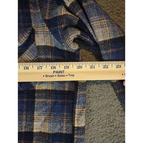 VTG Pendleton Long Sleeve Button Shirt Mens Large (Runs Small) Blue Grey Plaid - Picture 5 of 11